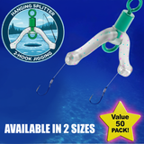 Ice Fishing Two Hook HANGING "SPLITTER" Designed For Jigging - Two Hooks, One Line, Better Odds - Value 50 Pack!