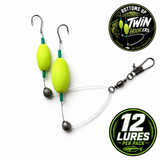 Bill McAllister's Bottoms "Up" Twin Hook"ers" Fishing Lures - 12 Lures Per Pack