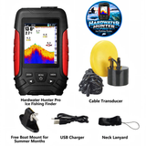 Ice Fishing "Hardwater Hunter" PRO FISH FINDER w/ Built-in Dual Sonar Setting (20° or 60° Transducer Mode)