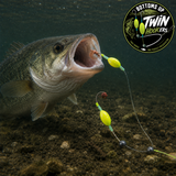 Bottoms "Up" Twin Hook"ers" Fishing Lures - 6 Lures Per Pack & They Glow!