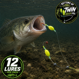 Bill McAllister's Bottoms "Up" Twin Hook"ers" Fishing Lures - 12 Lures Per Pack