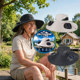 Outdoor 4 Life's Solar Powered "COOLING FAN" Tilley/Bucket Hat - Keeps Your Face & Upper Body Cool!