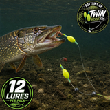 Bill McAllister's Bottoms "Up" Twin Hook"ers" ICE Fishing Lures - 12 Lures Per Pack