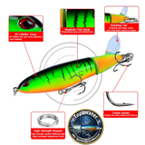 Top Water "360° Spinning Tail" Minnow - Value 10 Pack