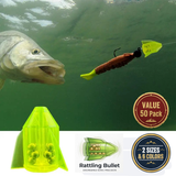The "Rattling Bullet" - Attracts Fish To Any Moving Lure! Value 50 pack - Available in 2 sizes
