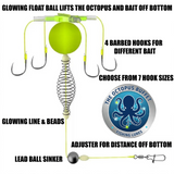 The OCTOPUS BUFFET "No Jigging Required" Fishing Lures - 5 Lures Per Pack!