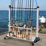 24-Rack Portable Aluminum Fishing Rod Holder - Holds 24 Rods!
