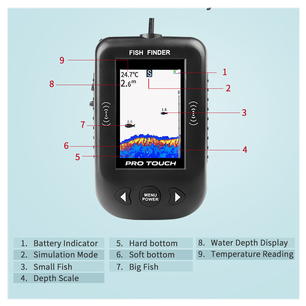 PRO TOUCH Portable Ice Fishing Color LCD Fish Finder – Thirsty Buyer