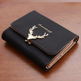 Ladies "Golden Big Buck" Elegant Tri-fold Leather Wallet - Assorted Colors