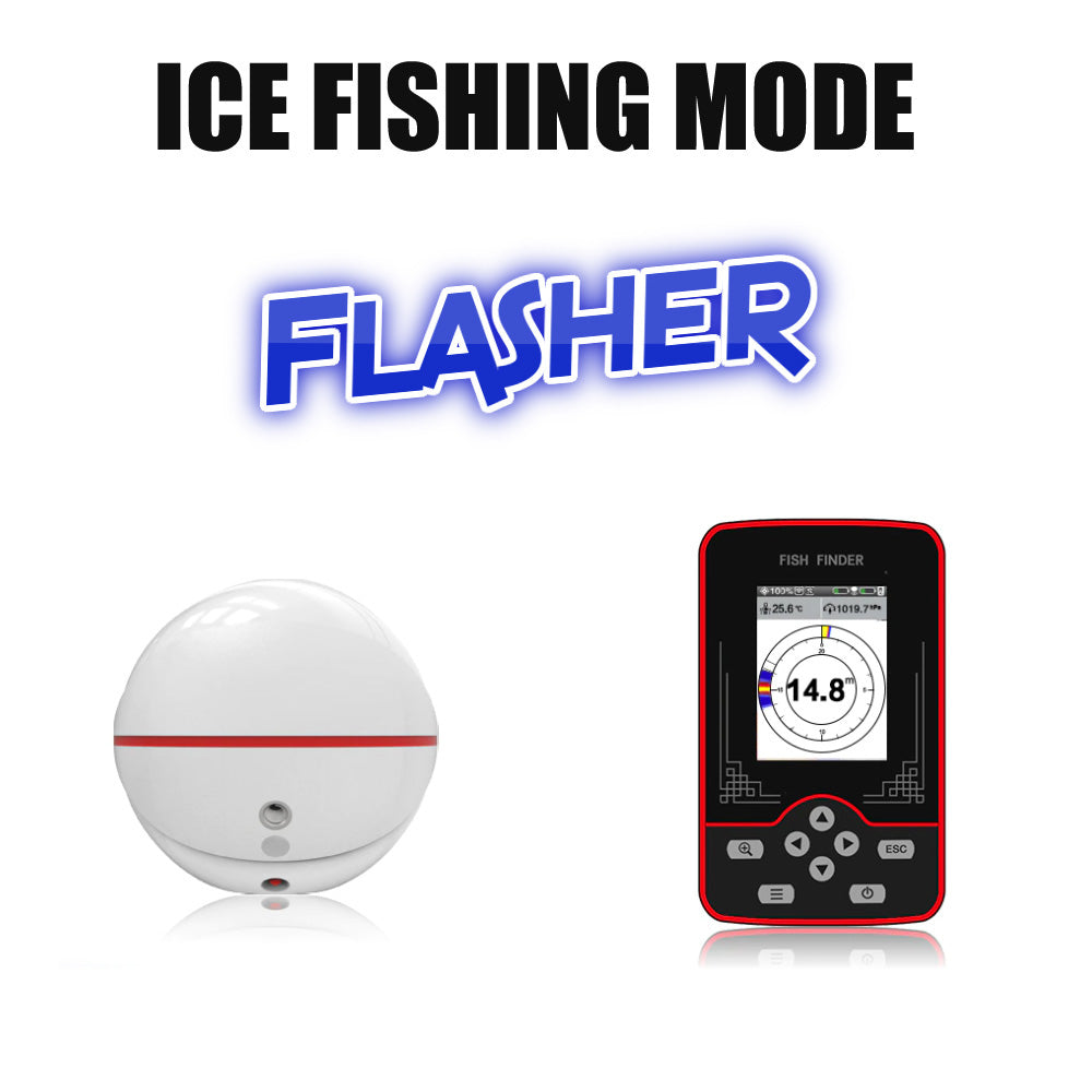 2-Mode Elite Pro Ice Fishing Wireless Flasher & Finder - All in One –  Thirsty Buyer