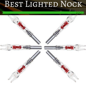 Pro-Grade Compound Bow LIGHTED LED Arrow Nocks with On/Off Switch - 6 pack Super Deal