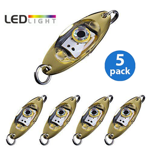 Fishing "Intelligent" LED Flashing Light Reflective Eye Spoons - 5 per pack