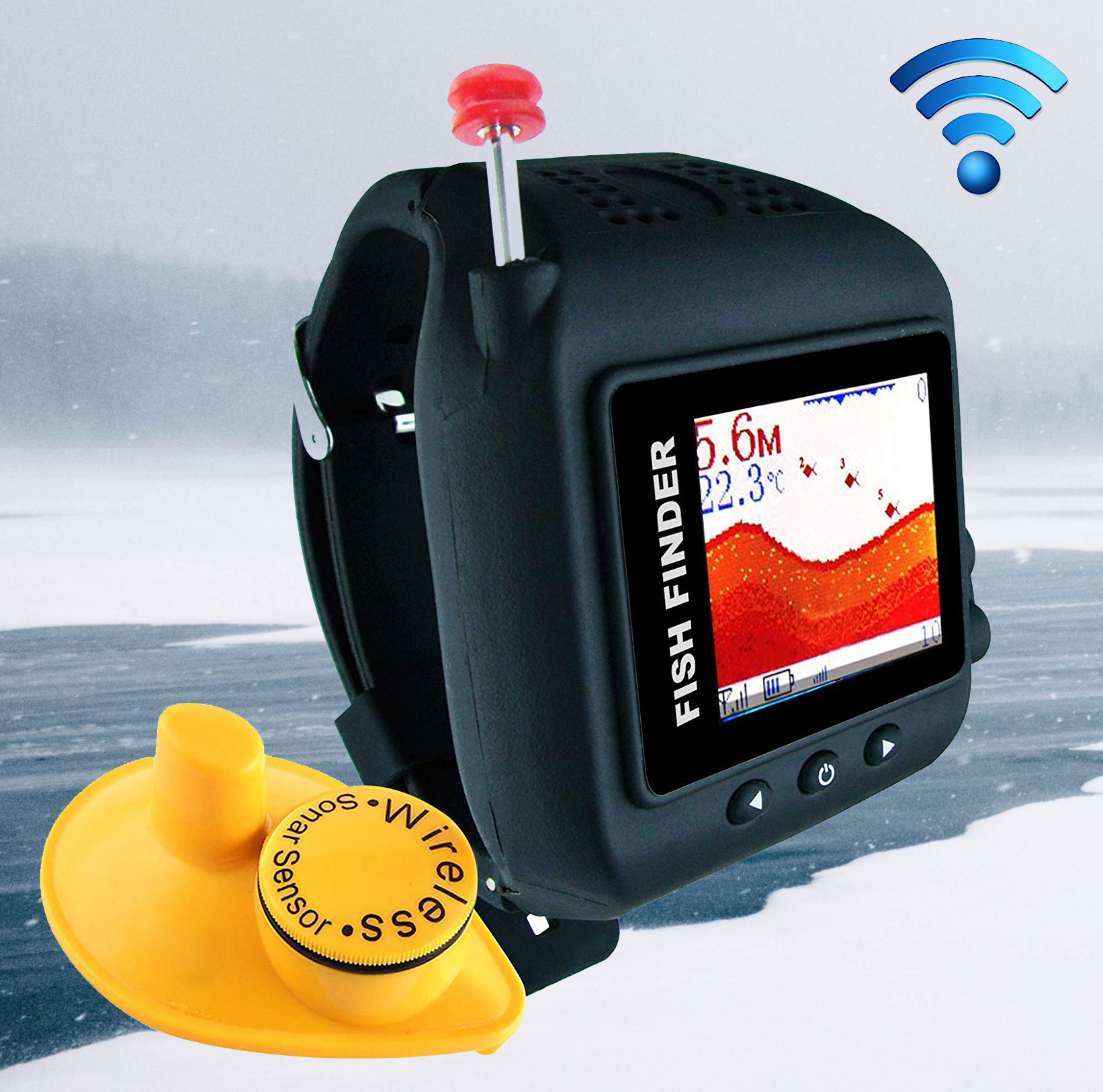 Ice Fishing Wireless Color Fish & Depth Finder Wrist Watch - All