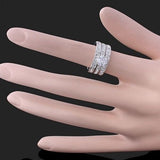 Women's White Gold Wedding Bands(2) & Engagement Ring - Thirsty Steal! -  - 2