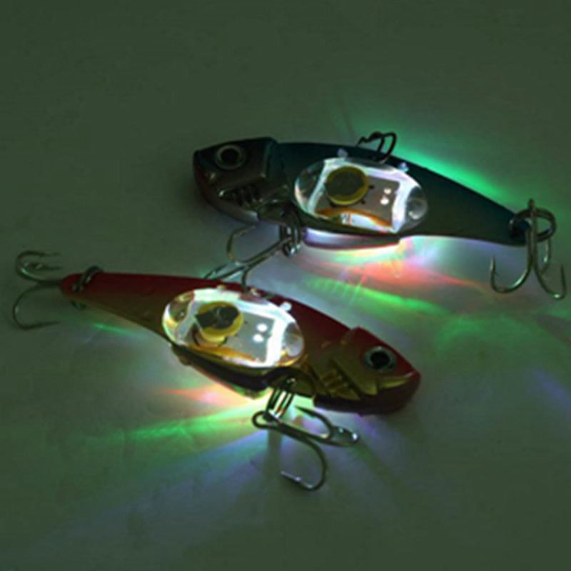 SunsbellNew Flashing LED Flash Light Fishing Lure Bait Deepwater Crank Bass  Pike Casting