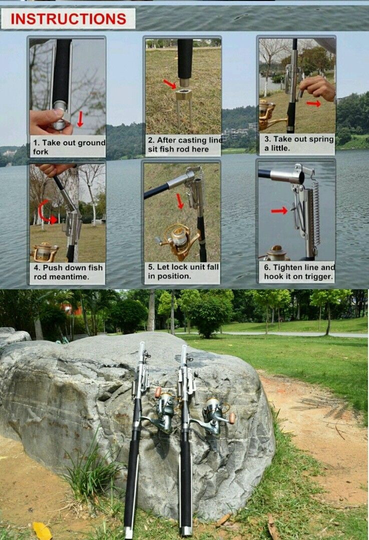 Spring LOADED Sensitivity Adjustable Hook Setter Fishing Rod