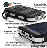Solar Battery Dual Power-Bank CHARGER for SMARTPHONES - WaterProof w/ Built-in Lights & Compass - Thirsty Buyer - 1