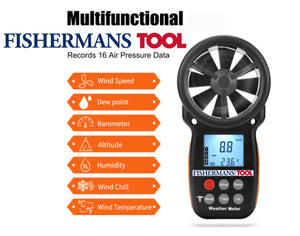 The "ULTIMATE" Fishermans Tool - Barometric Pressure, Altitude, Dew Point, Humidity, Wind Speed/Direction, & MORE