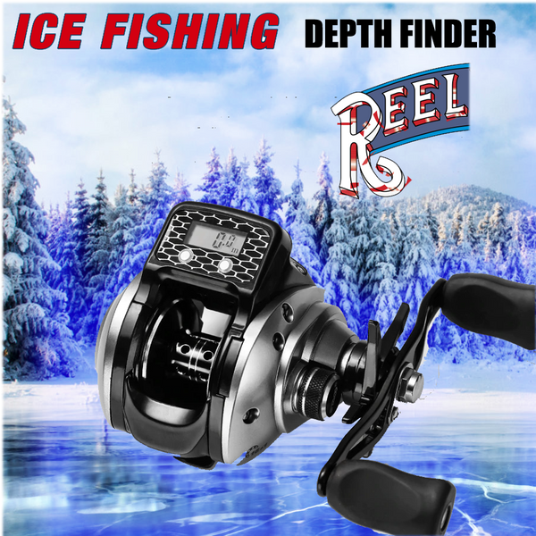 ICE FISHING PRO LCD Digital Display Depth Finder ICE REEL - Keeps Your  Lure Level With The Fish!