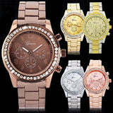Women's PARIS Bling Crystal Stainless Steel Quartz Watch - Golden Rose -  - 2