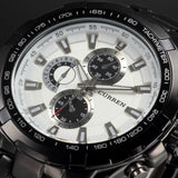 Men's Stainless Steel Luxury Fashion Quartz Watch - Black & White -  - 1