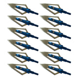 12 "Traditional Flat Blade" 100gr Razor Arrow Broadheads w/ Bonus Carrying Case - Super Value Pack