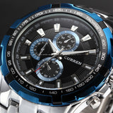 Men's Stainless Steel Luxury Fashion Quartz Watch - Blue -  - 1