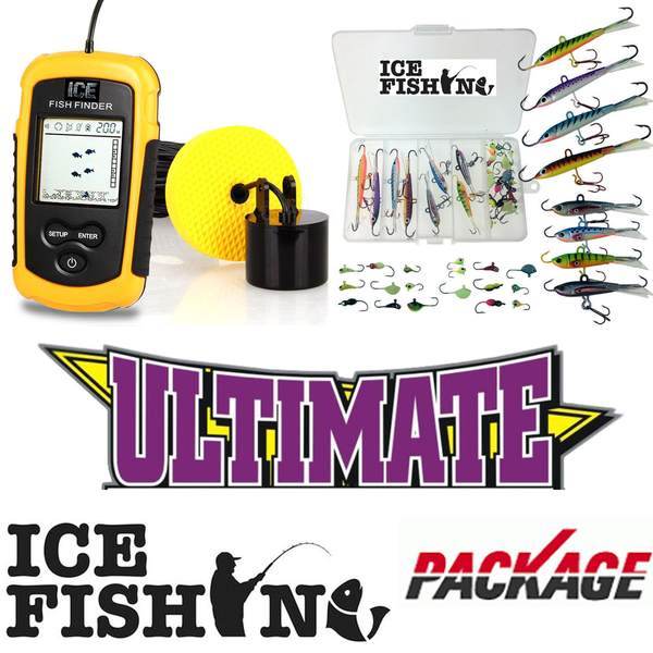The ULTIMATE Ice Fishing Package: Ice Fishing LCD Fish Finder + 26 Ice  Fishing Super Jigs