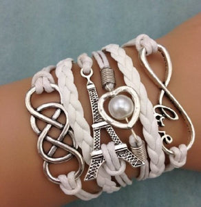 Women's PARIS Lovers Infinity Pearl Bracelet - 