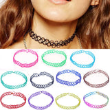 Stretch "Tattoo" Choker Necklace - Multiple Colors -  - 1