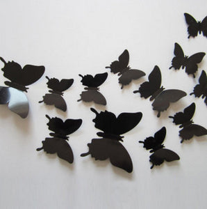 3D Plastic Wall Butterflies Peel & Stick - 12 pieces (Assorted Colors) - Thirsty Buyer - 1