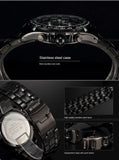 Men's Stainless Steel Stylish Quartz Watch - Black -  - 3