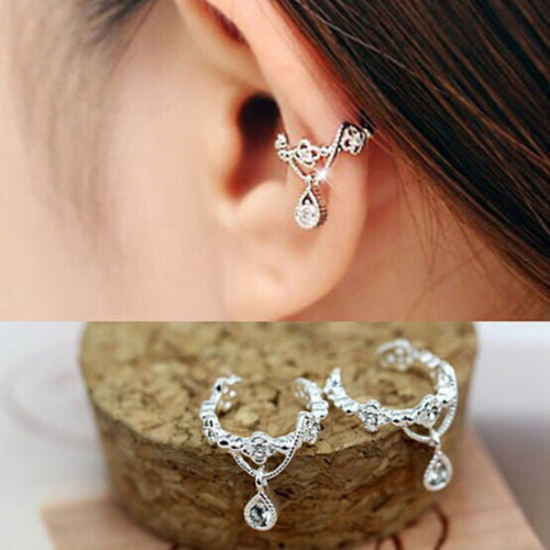 Women's Ear Cuff Clip WATERDROP Crystal Earring - Non Piercing -  - 1