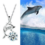 Women's Sparkling Silver DOLPHIN Crystals Pendant Necklace - Thirsty Buyer - 2
