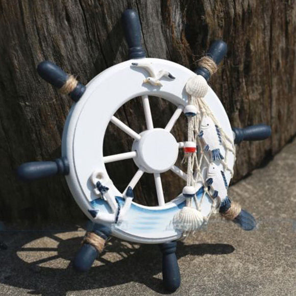 Wooden Boat Ship Fisherman Steering Wheel Nautical Wall Piece - Thirsty Buyer - 1