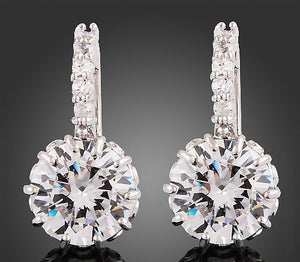 Women's White Gold Crystal GEMS Earrings -  - 1