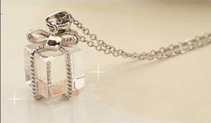 Women's Silver Bow Knot SPARKLING Gift Pendant Necklace - Thirsty Buyer - 1