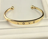 Women's LOVE Plated Cuff Bangle Bracelet - Gold, SIlver, or Rose Gold -  - 4