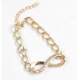 Women's Gold Crystals INFINITY Charm Bracelet -  - 4