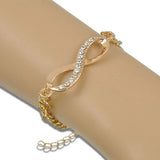 Women's Gold Crystals INFINITY Charm Bracelet -  - 2
