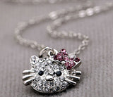 Women's Silver KITTY CAT Crystals Pendant Necklace - Thirsty Buyer - 2