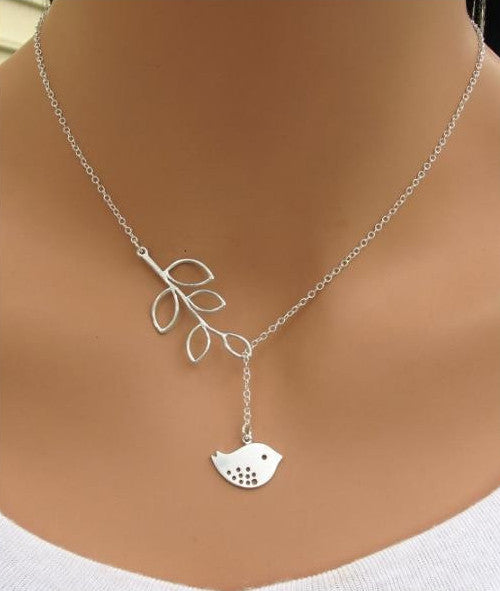 Women's Silver SONG Bird Love Pendant Necklace - Thirsty Buyer