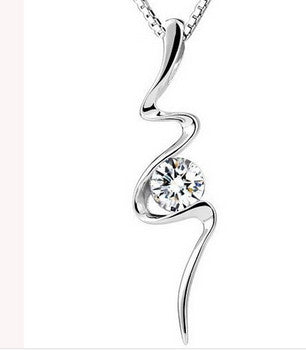 Women's Silver LIGHTNING Strike Crystal Stone Necklace - HOT - Thirsty Buyer - 1