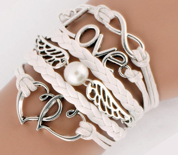 Women's LOVE BIRDS Pearl Unity Infinity Bracelet - 