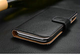 Luxury Genuine Black Leather Flip Case Wallet Cover for Samsung Galaxy Models - Thirsty Buyer - 2