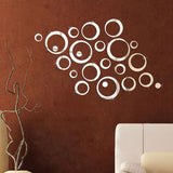 Silver Circle Mirrors Art Wall Vinyl Decals - Thirsty Buyer - 2
