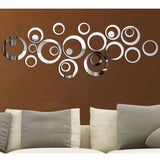 Silver Circle Mirrors Art Wall Vinyl Decals - Thirsty Buyer - 4