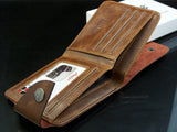 Men's Rustic Brown Leather Bifold Wallet - Thirsty Buyer - 4
