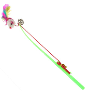 Cats Sound Bell Dangling Mouse Rod -  - 1