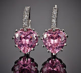 Women's White Gold Pink Crystal Heart ATTRACTIVE Earrings -  - 2